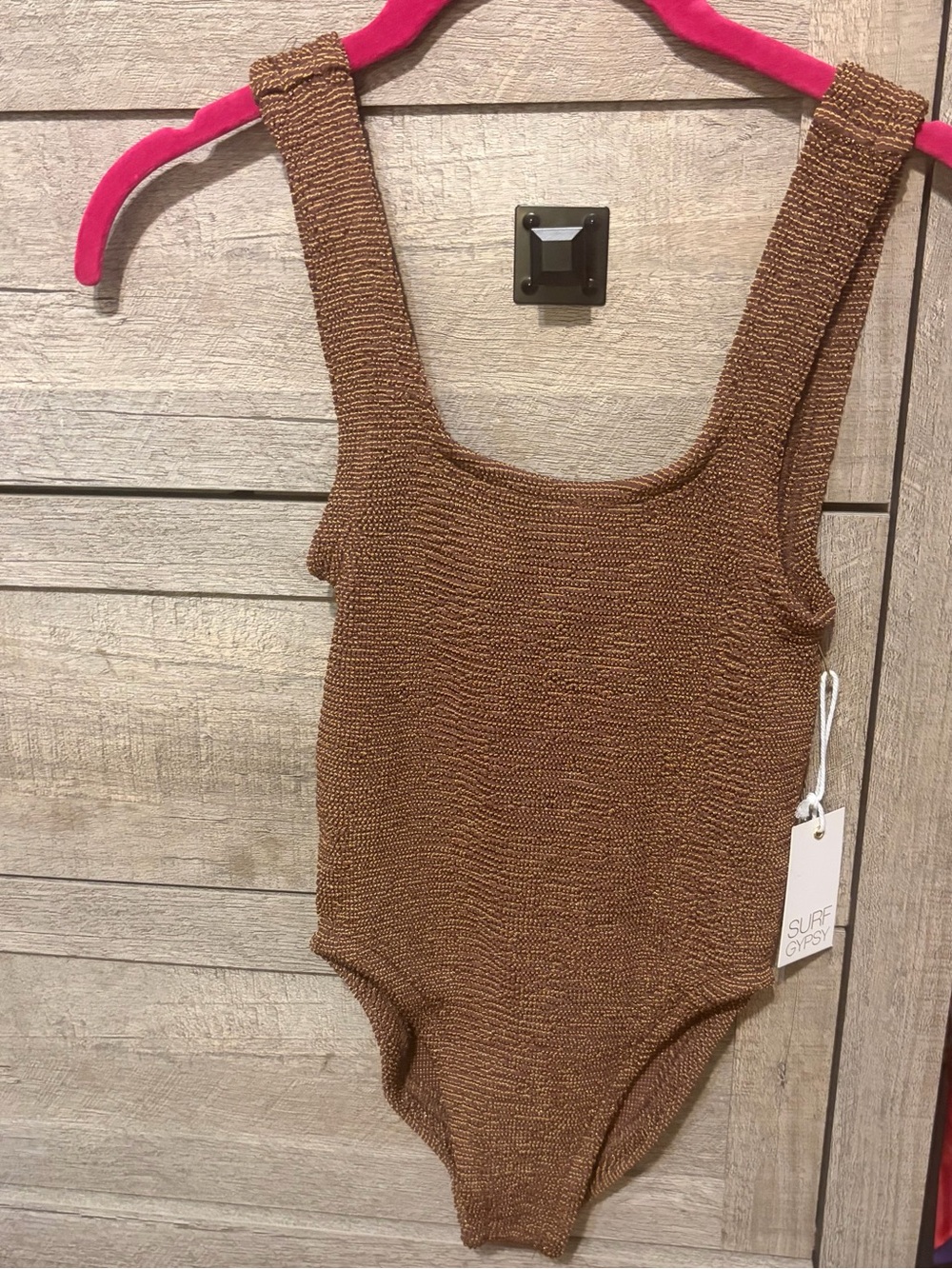 Surf Gypsy Golden Brown Textured One-Piece Swimsuit